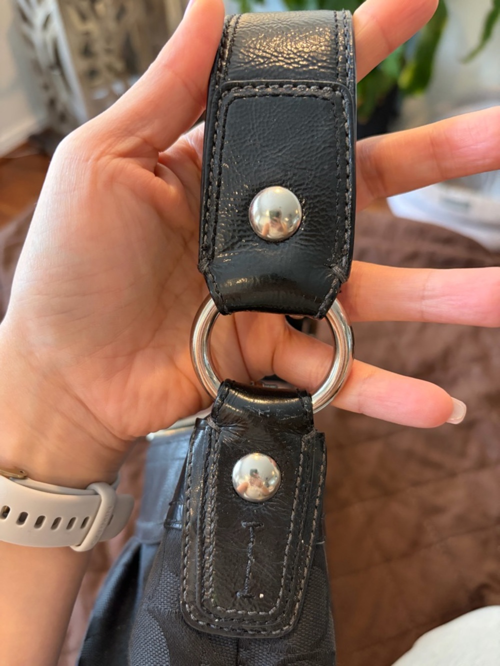 Coach Black Signature Crescent Hobo Bag - Picture 7 of 10